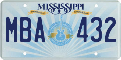 MS license plate MBA432