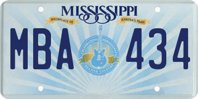 MS license plate MBA434