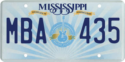 MS license plate MBA435