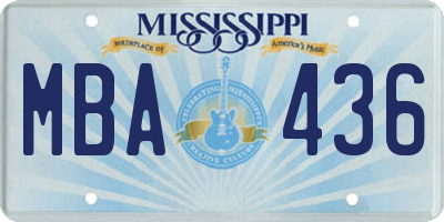 MS license plate MBA436