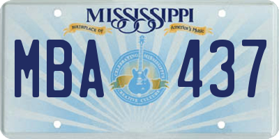 MS license plate MBA437