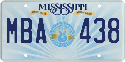 MS license plate MBA438