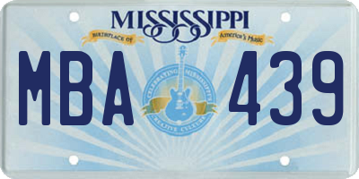 MS license plate MBA439