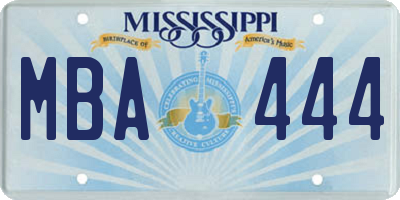 MS license plate MBA444