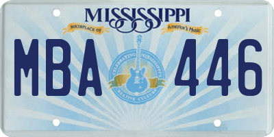 MS license plate MBA446