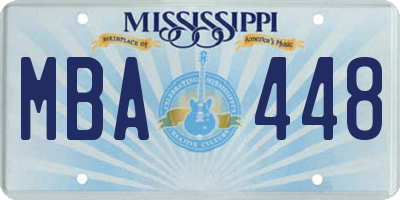 MS license plate MBA448