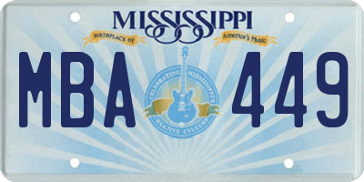 MS license plate MBA449