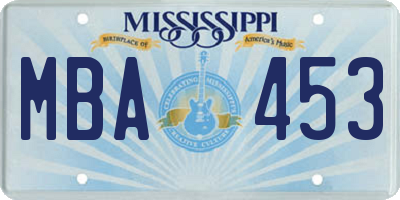 MS license plate MBA453