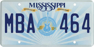 MS license plate MBA464