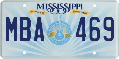 MS license plate MBA469