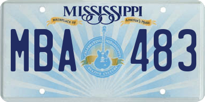 MS license plate MBA483
