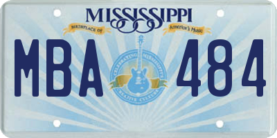 MS license plate MBA484