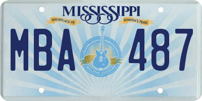MS license plate MBA487