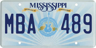 MS license plate MBA489
