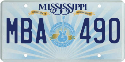 MS license plate MBA490