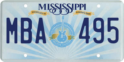 MS license plate MBA495