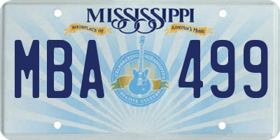 MS license plate MBA499