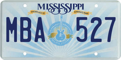 MS license plate MBA527