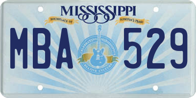 MS license plate MBA529