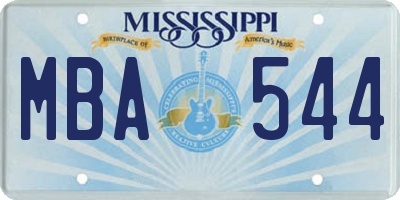 MS license plate MBA544