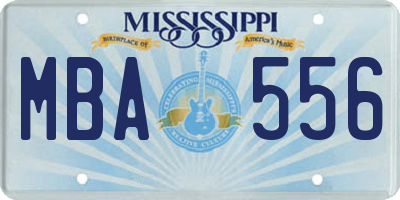 MS license plate MBA556