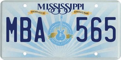 MS license plate MBA565
