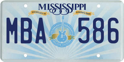MS license plate MBA586