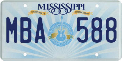 MS license plate MBA588