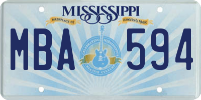 MS license plate MBA594