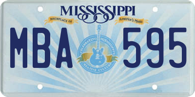 MS license plate MBA595