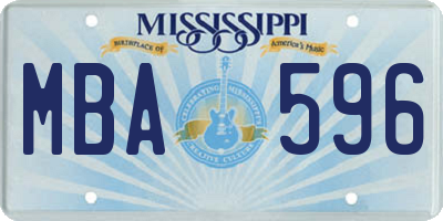 MS license plate MBA596