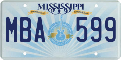 MS license plate MBA599
