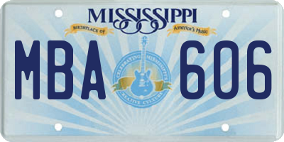 MS license plate MBA606