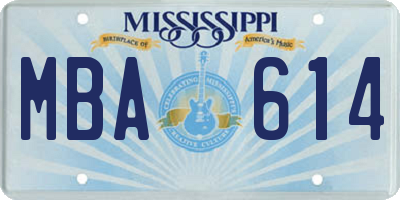 MS license plate MBA614