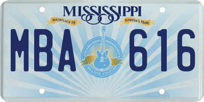 MS license plate MBA616