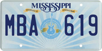 MS license plate MBA619