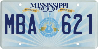 MS license plate MBA621