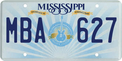 MS license plate MBA627