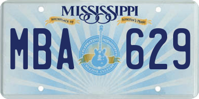 MS license plate MBA629