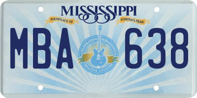 MS license plate MBA638