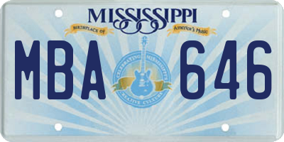 MS license plate MBA646