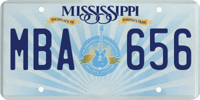 MS license plate MBA656
