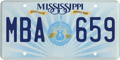 MS license plate MBA659