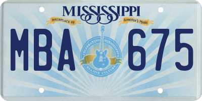 MS license plate MBA675