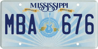 MS license plate MBA676
