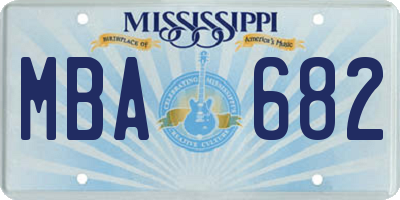 MS license plate MBA682