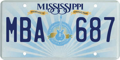 MS license plate MBA687