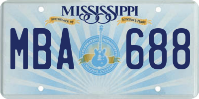 MS license plate MBA688
