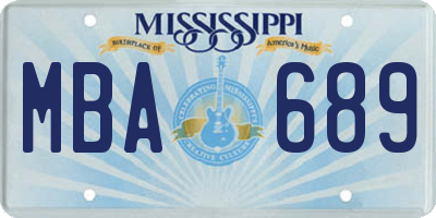 MS license plate MBA689