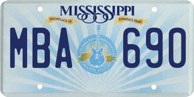 MS license plate MBA690